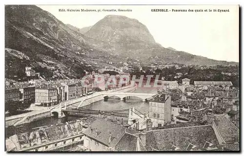 Ansichtskarte AK Grenoble Panorama des quais et le St Eynard