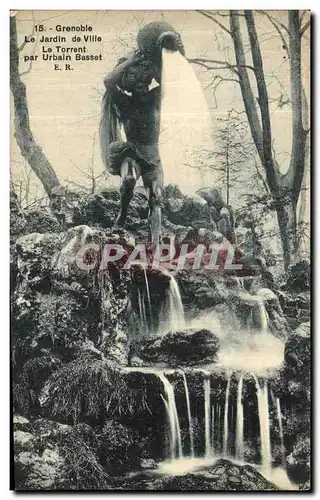 Ansichtskarte AK Grenoble Le Jardin de Ville Le torrent par Urbain Basset