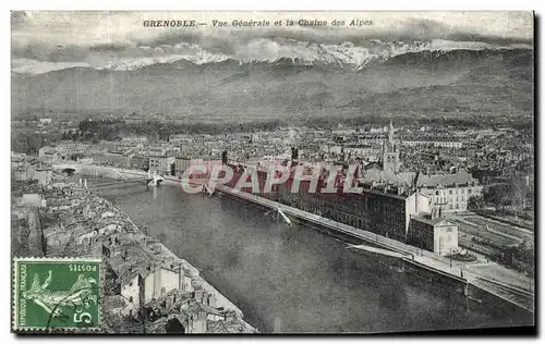 Ansichtskarte AK Grenoble Vue Generale et la Chaine des Aipes