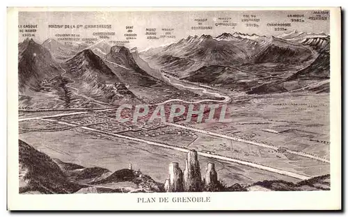 Cartes postales Plan De Grenoble