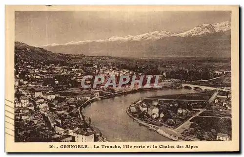 Cartes postales Grenoble La Tronche l Ile verte et la Chaine des Alpes