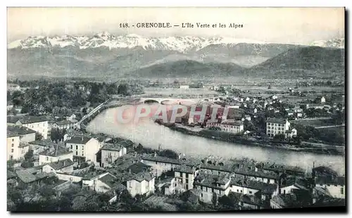 Cartes postales Grenoble L Ile Verte et les Alpes