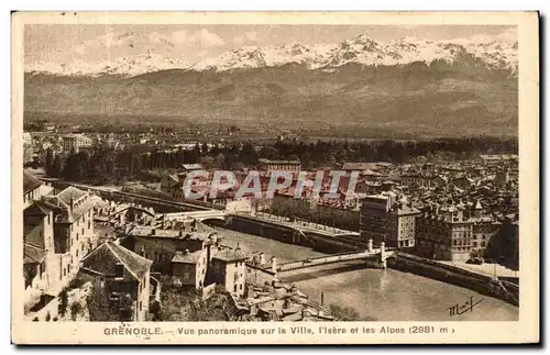 Ansichtskarte AK Grenoble Vue Panoramique sur la Ville l Isere et les Alpes