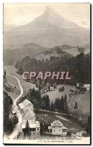 Ansichtskarte AK Saint Pierre De Chartreuse La Route du Sappey et le Pic de Chamechaude