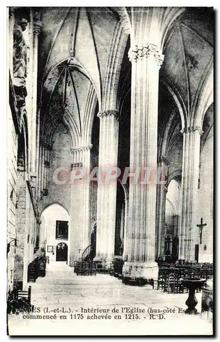 Cartes postales Candes Interieur de Eglise