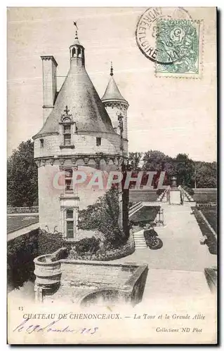 Ansichtskarte AK Chateau De Chenonceaux La Tour et la Grande Allee