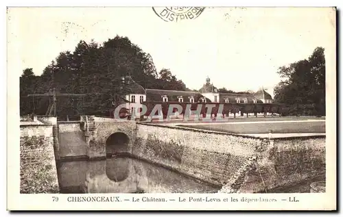 Ansichtskarte AK Chenonceaux Le Chateau Le Pont Leis et Les Dependances