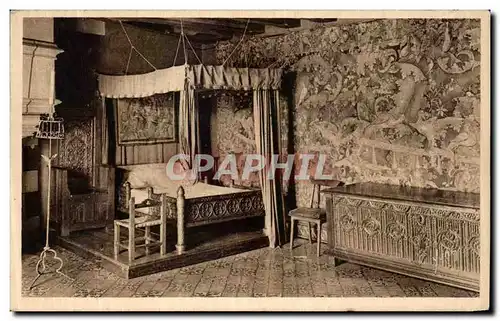 Ansichtskarte AK Langeais Le Chateau Chambre a Coucher Tapisserie du 15eme Siecle