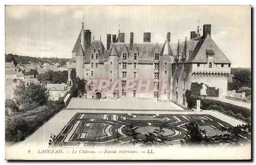 Cartes postales Langeais Le Chateau Facade Interieure