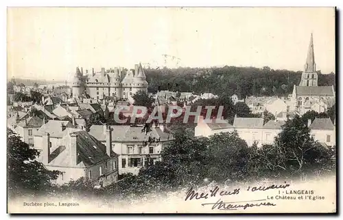 Cartes postales Langeais Le Chateau et l Eglise