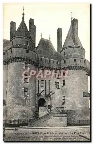 Cartes postales Chateau de Langeais Entree du Chateau Le pont Levis