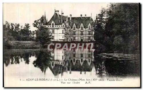 Ansichtskarte AK Azay Le Rideau Le Chateau Facade Ouest Vue Sur l Indre