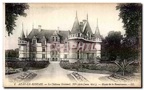 Cartes postales Azay Le Rideau Le Chateau National Musee de la Renaissance