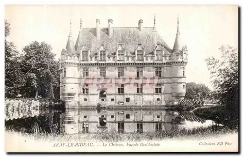 Cartes postales Azay Le Rideau Le Chateau Facade Occidentale