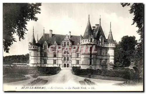 Cartes postales Azay Le Rideau Le Chateau La Facade Nord