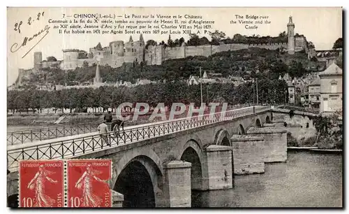 Cartes postales Chinon Le Pont Sur la Vienne et La Chateau