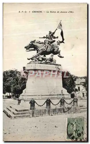 Ansichtskarte AK Chinon La Statue de Jeanne D Arc