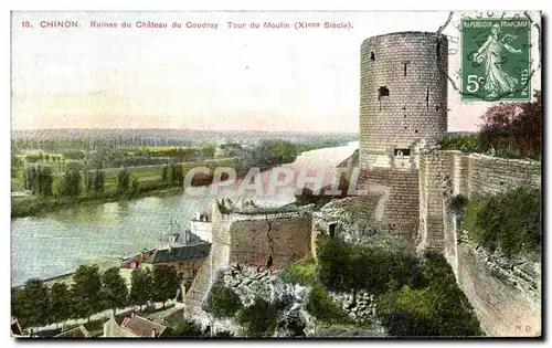 Ansichtskarte AK Chinon Ruines du Chateau du Coudray Tour du Moulin