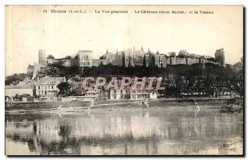 Ansichtskarte AK Chinon La Vue Generale Le Chateau et la Vienne