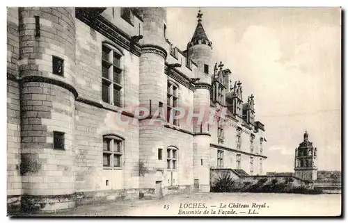 Ansichtskarte AK Loches Le Chateau Royal Ensemble de la Facade