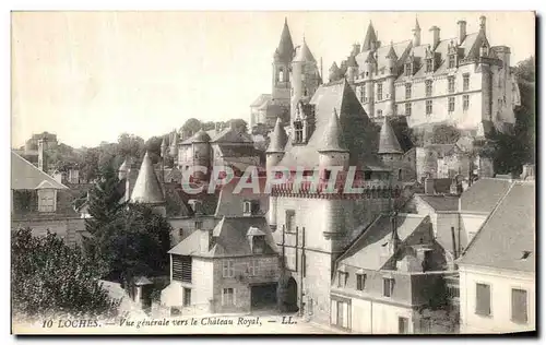 Ansichtskarte AK Loches Vue Generale Vers le Chateau Royal