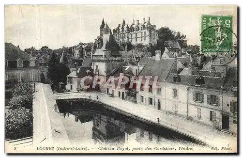 Cartes postales Loches Le Chateau Royal Porte des Cordeliers I Indre