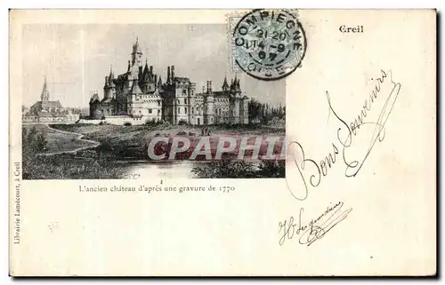 Cartes postales Creil L ancien Chateau d apres Une Gravure