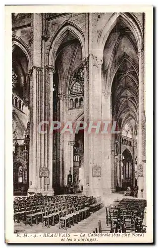 Cartes postales Beauvais La Cathedrale et les 2 horloges