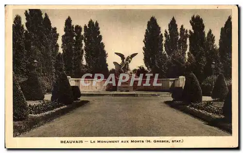 Cartes postales Beauvais Le Monument Aux Morts Militaria