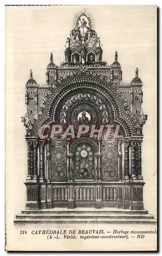 Cartes postales Cathedrale De Beauvais Horloge monumentale Verite