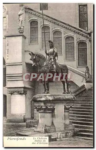 Ansichtskarte AK Pierrefonds Le Chateau Statue du Duc d orleans