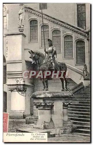 Ansichtskarte AK Pierrefonds Le Chateau Statue du duc d Orleans