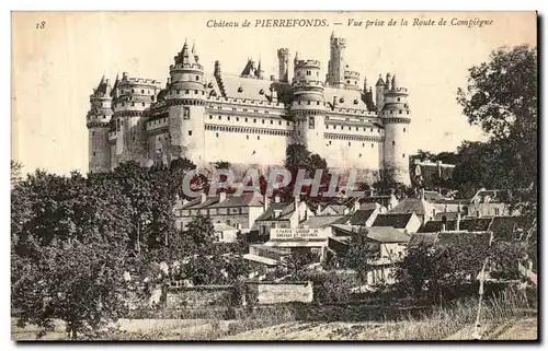 Ansichtskarte AK Chateau de Pierrefonds Vue Prise de la Route de Compiegne