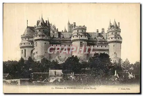 Cartes postales Chateau de Pierrefonds Cote Nord