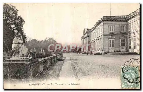 Ansichtskarte AK Compiegne Les Terrasses et le Chateau