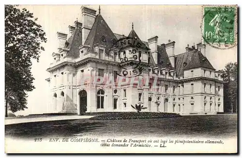 Cartes postales Env De Compiegne Chateau de Francport ou sont loge les plenipotentiaires allemands Militaria