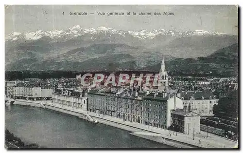 Cartes postales Grenoble Vue Generale et le Chaine des Alpes