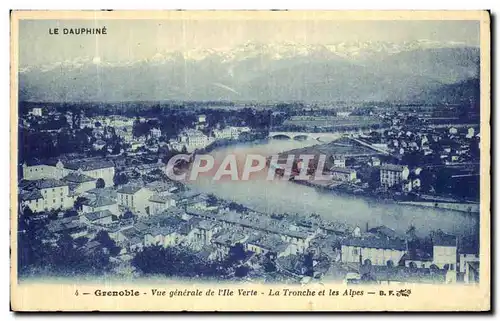 Cartes postales Grenoble Vue generale de l Ile verte La Tronche et les Alpes