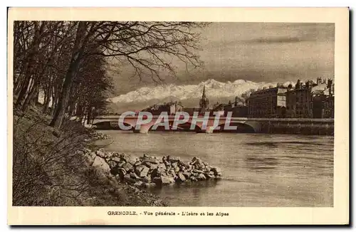 Ansichtskarte AK Grenoble Vue Generale l Isere et les Alpes