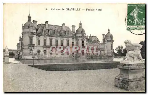 Cartes postales Chateau de Chantilly Facade Nord