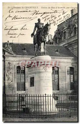 Cartes postales Chateau de Chantilly Statue du Due d Aumale par Gerome