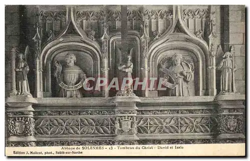 Cartes postales Abbaye de Solesmes Tombeau du Christ David et Isaie