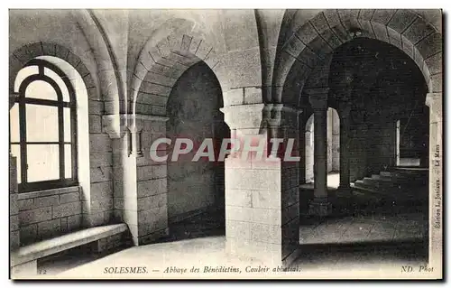 Cartes postales Solesmes Abbaye des Benedictins Couloir Abbatial