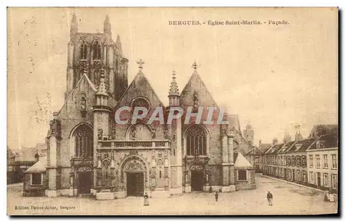 Cartes postales Bergues Eglise Saint Martin Facade