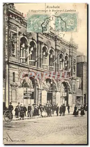 Cartes postales Roubaix L Hippodrome et le Bonlerard Gambetta