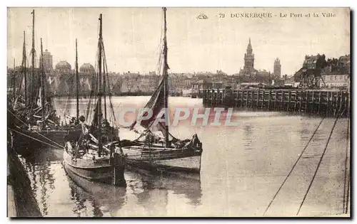 Cartes postales Dunkerque Le Port et La Ville Bateaux