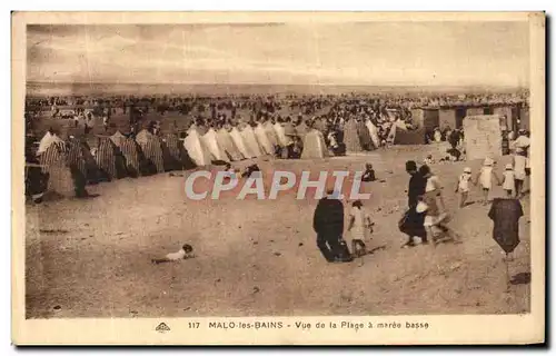 Cartes postales Malo les bains Vue de La Plage a maree basse