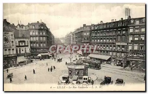 Cartes postales Lille La Rue Faidherbe Tramway