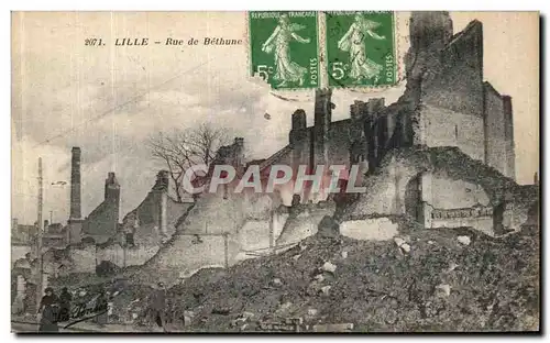 Cartes postales Lille Rue de Bethune Ruines Militaria