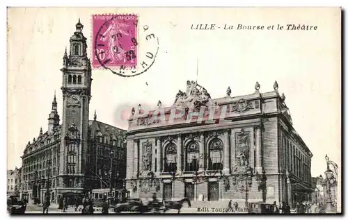 Cartes postales Lille La Bourse et le Theatre